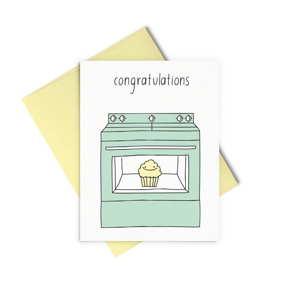 Letterpress Card, Bun In The Oven