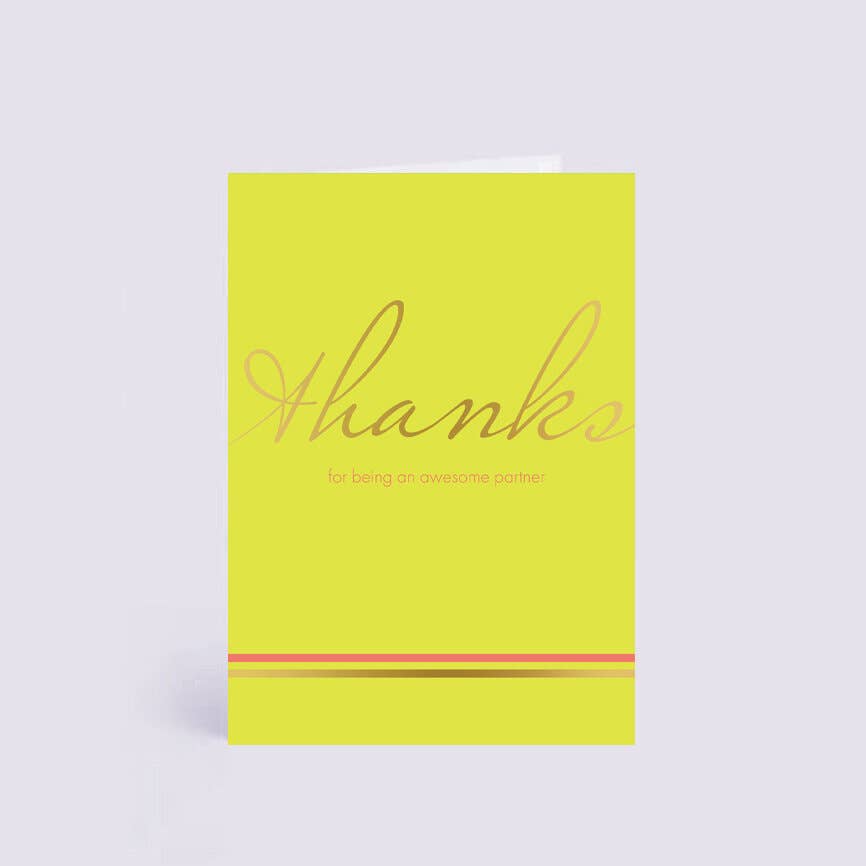 Thanks for Being an Awesome Partner - Chartreuse and Gold