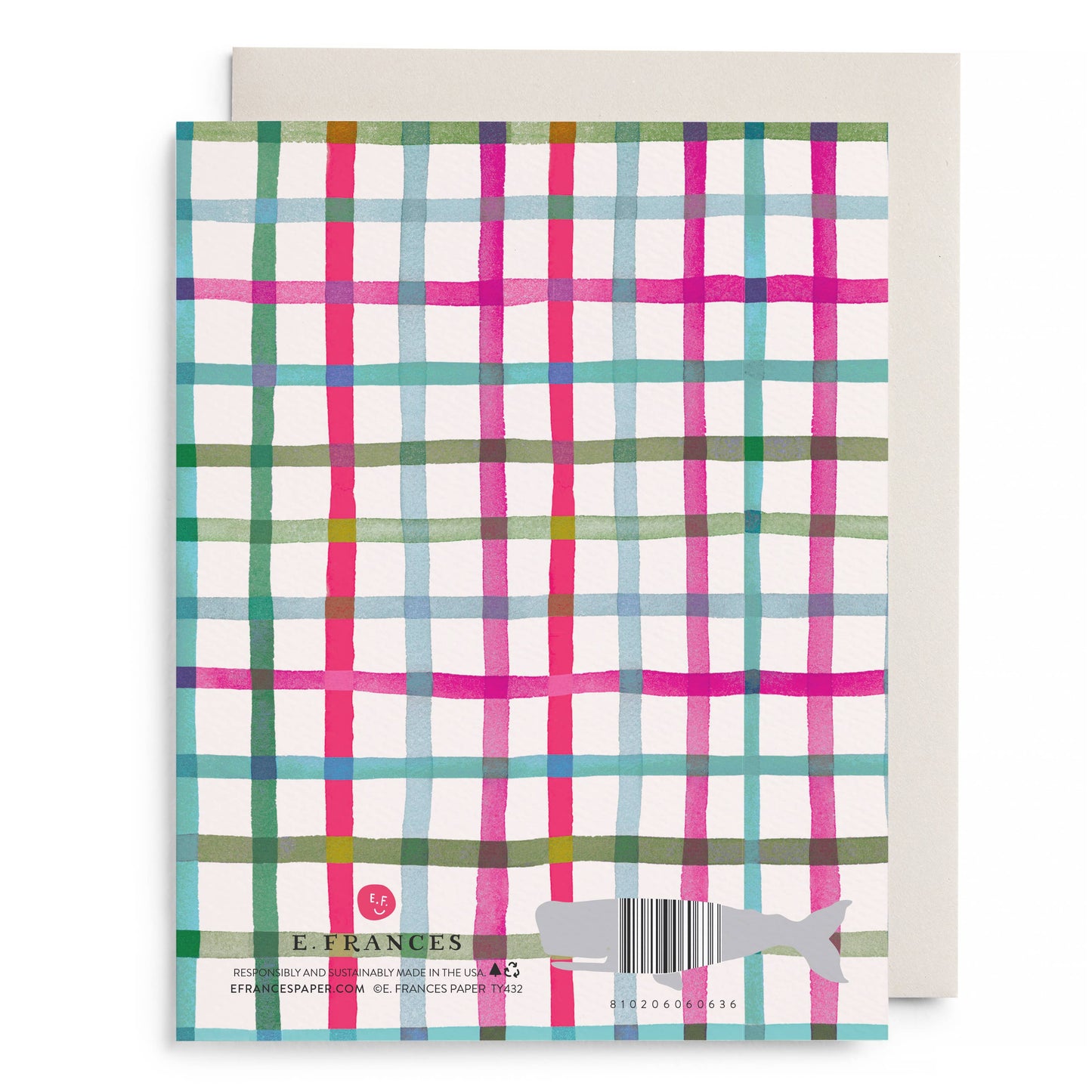 Happy Plaid Thank You Greeting Card