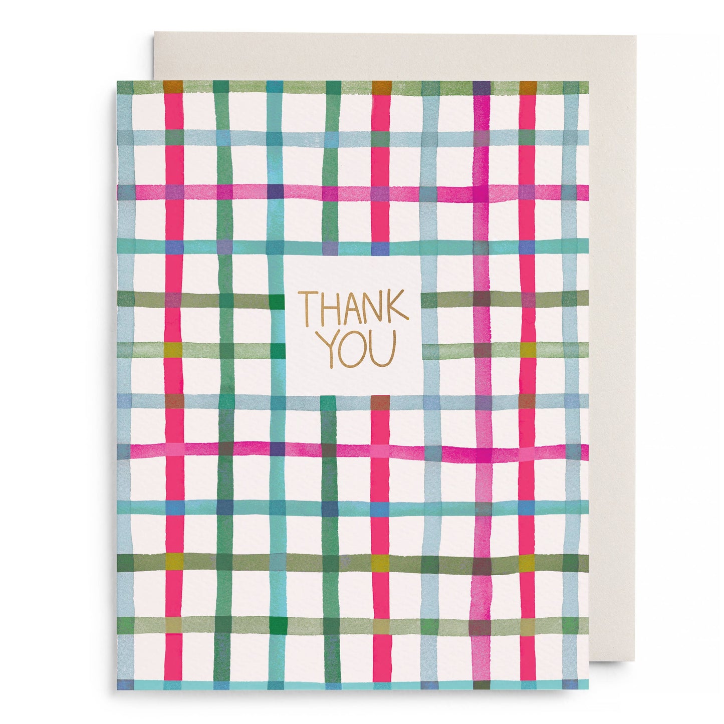 Happy Plaid Thank You Greeting Card