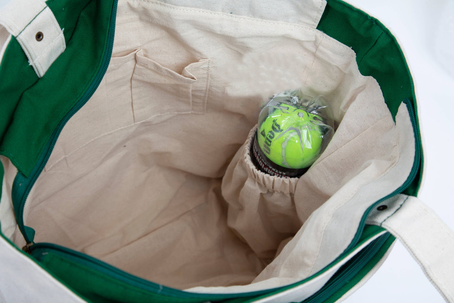 Tennis Tote: Natural & Emerald