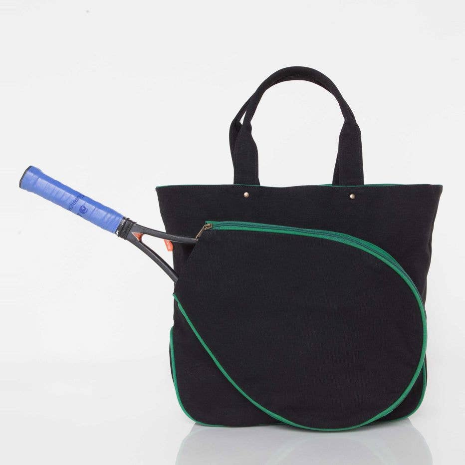 Tennis Tote: Black & Emerald