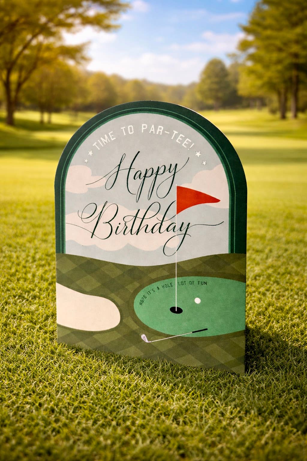 Time to Par-Tee Golf Birthday Arch Greeting Card