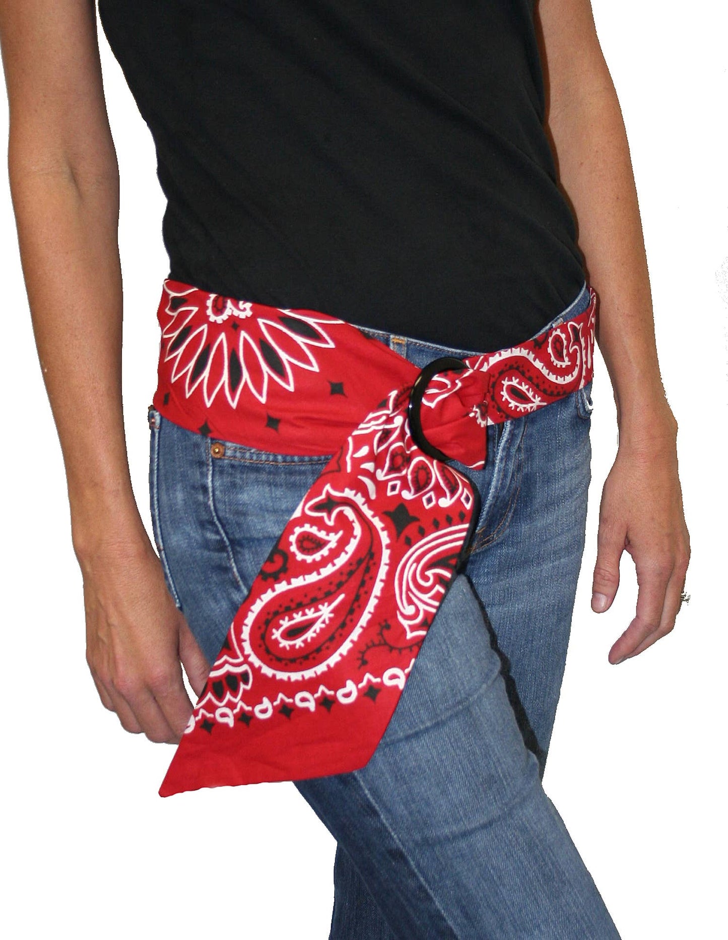 Bandanna - 22" MADE IN USA - Red Paisley