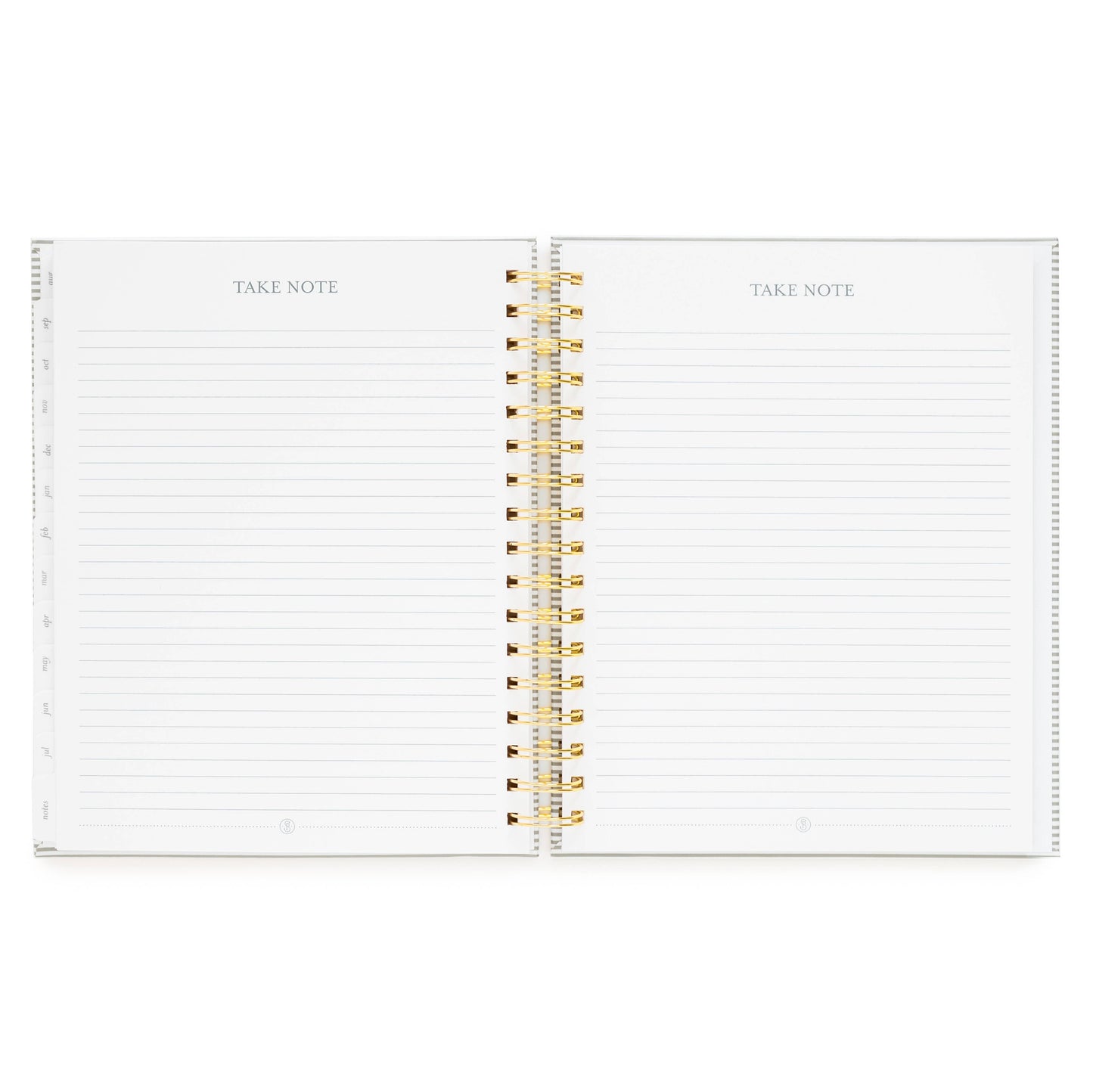 2026-2027 Dusty Blue Pinstripe Academic Spiral Weekly & Monthly Planner