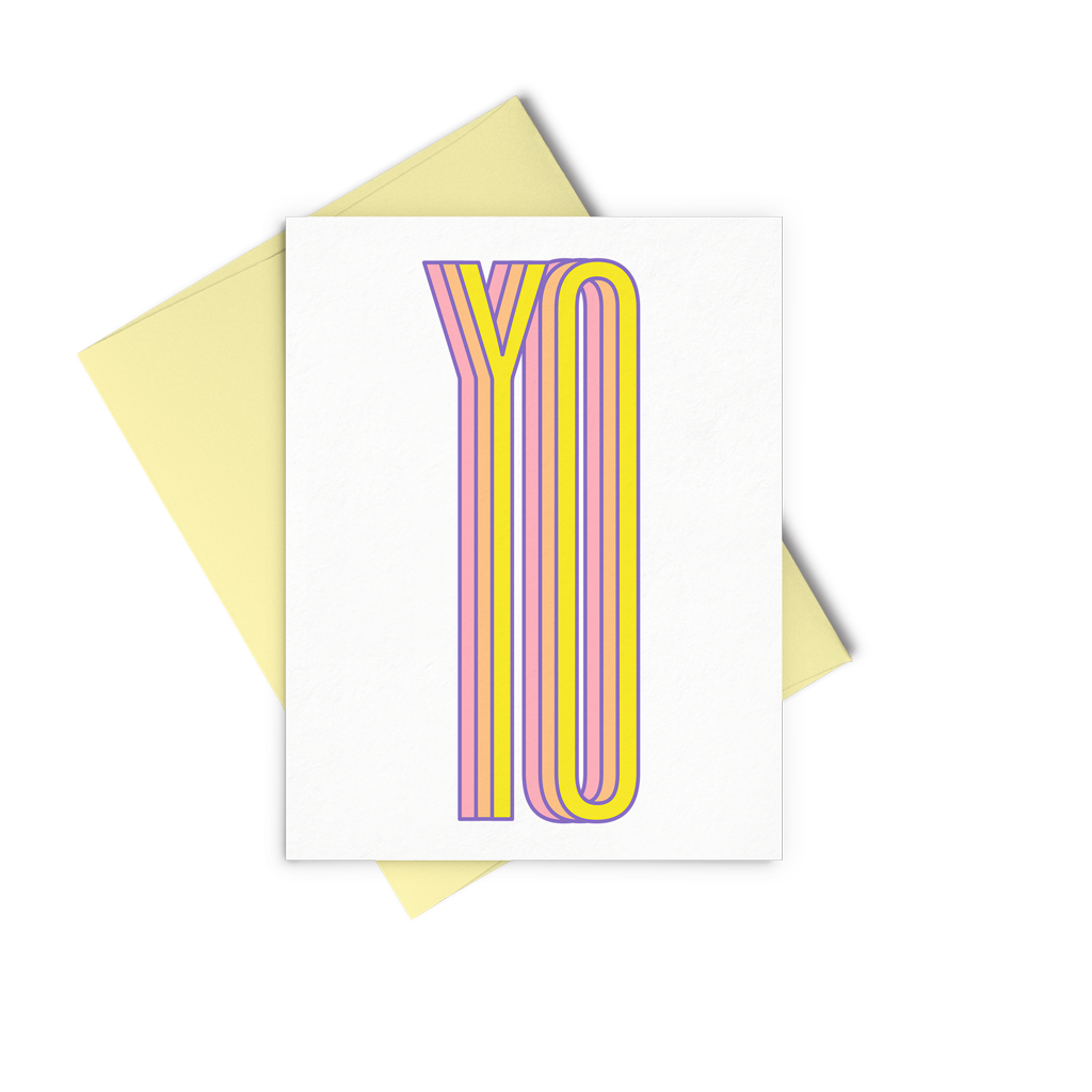 Letter Pressed Card - Yo