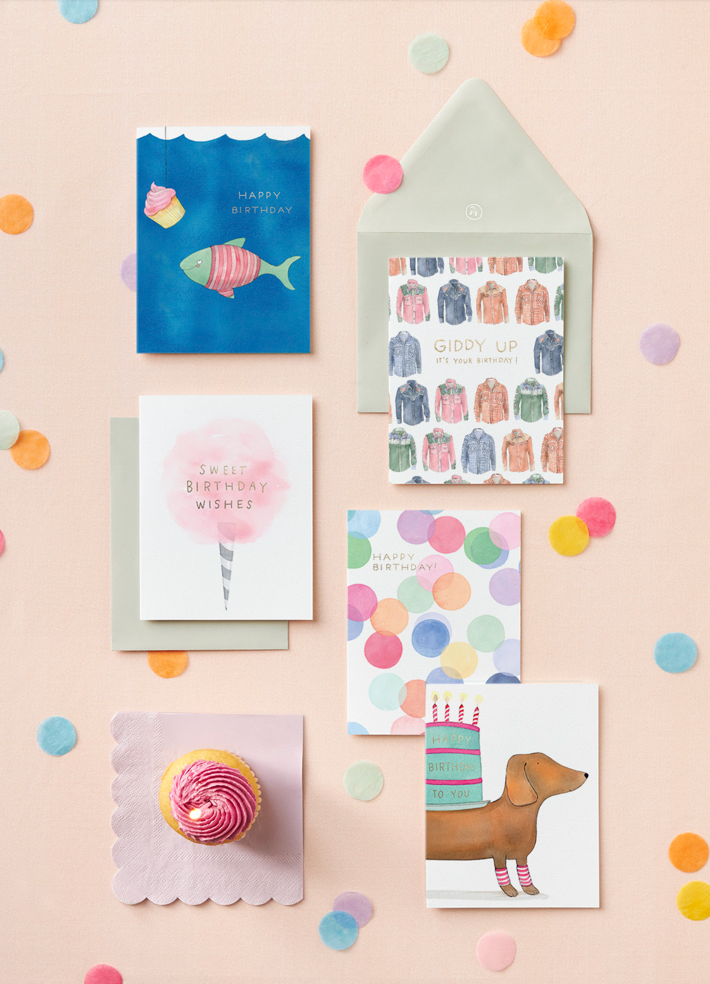 Cotton Candy Birthday Greeting Card