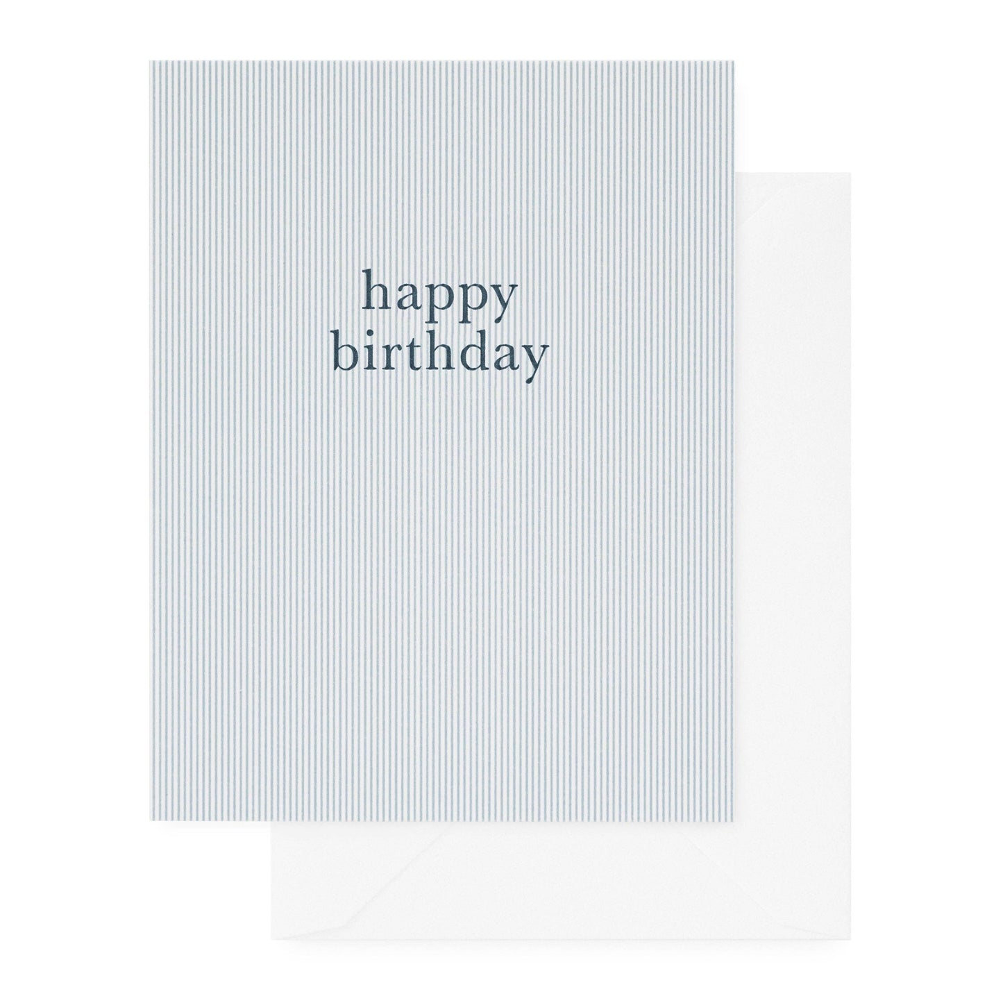 Blue Pinstripe Happy Birthday