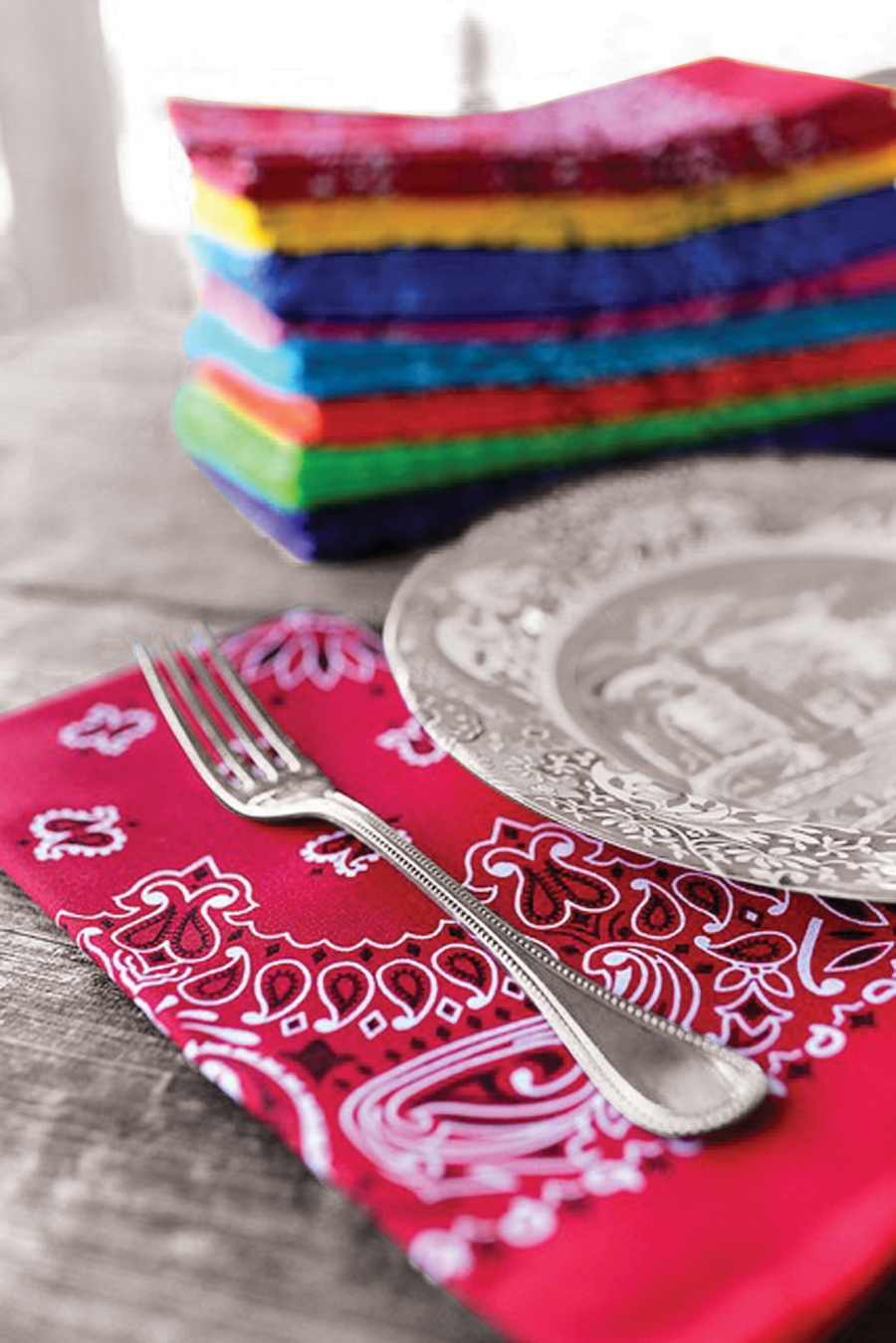 Bandanna - 22" MADE IN USA - Red Paisley
