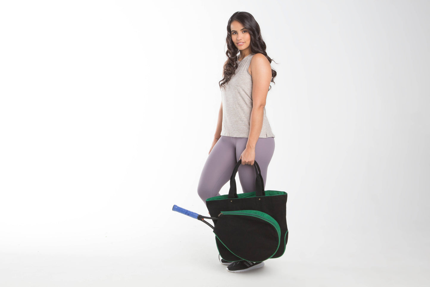 Tennis Tote: Natural & Emerald