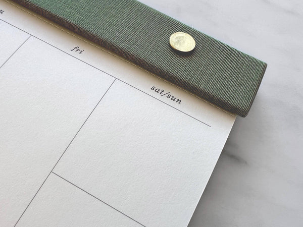 Weekly Planner Notepad with Brass Screws