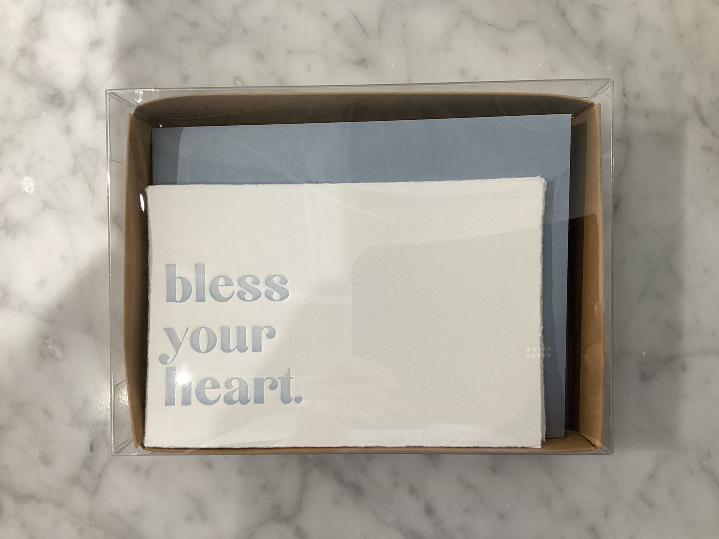 Bless Your Heart Letterpress Raw Edge Card