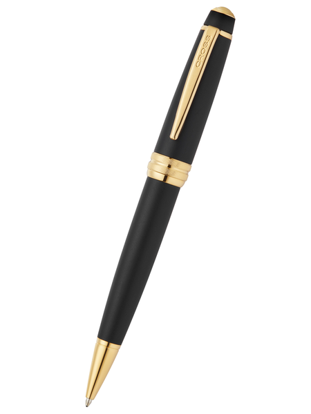 Bailey Matte Black Lacquer with 23KT Gold PVD Ballpoint Pen