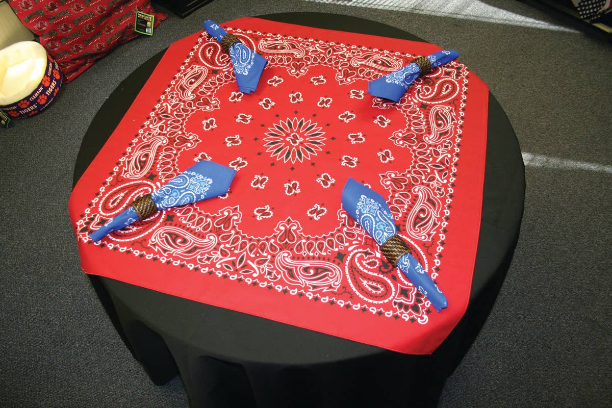 Bandanna - 22" MADE IN USA - Red Paisley