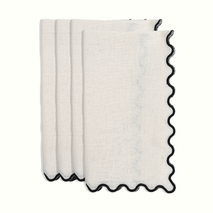 Cream Linen Dinner Napkins - Set of 4