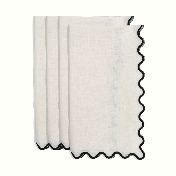 Cream Linen Dinner Napkins - Set of 4