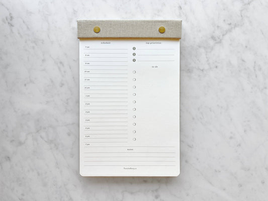Daily Planner Notepad with Brass Screws