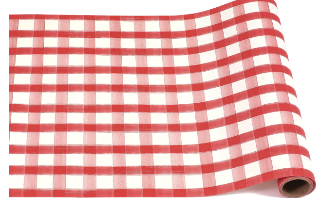 Red Painted Check Runner