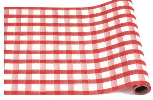 Red Painted Check Runner