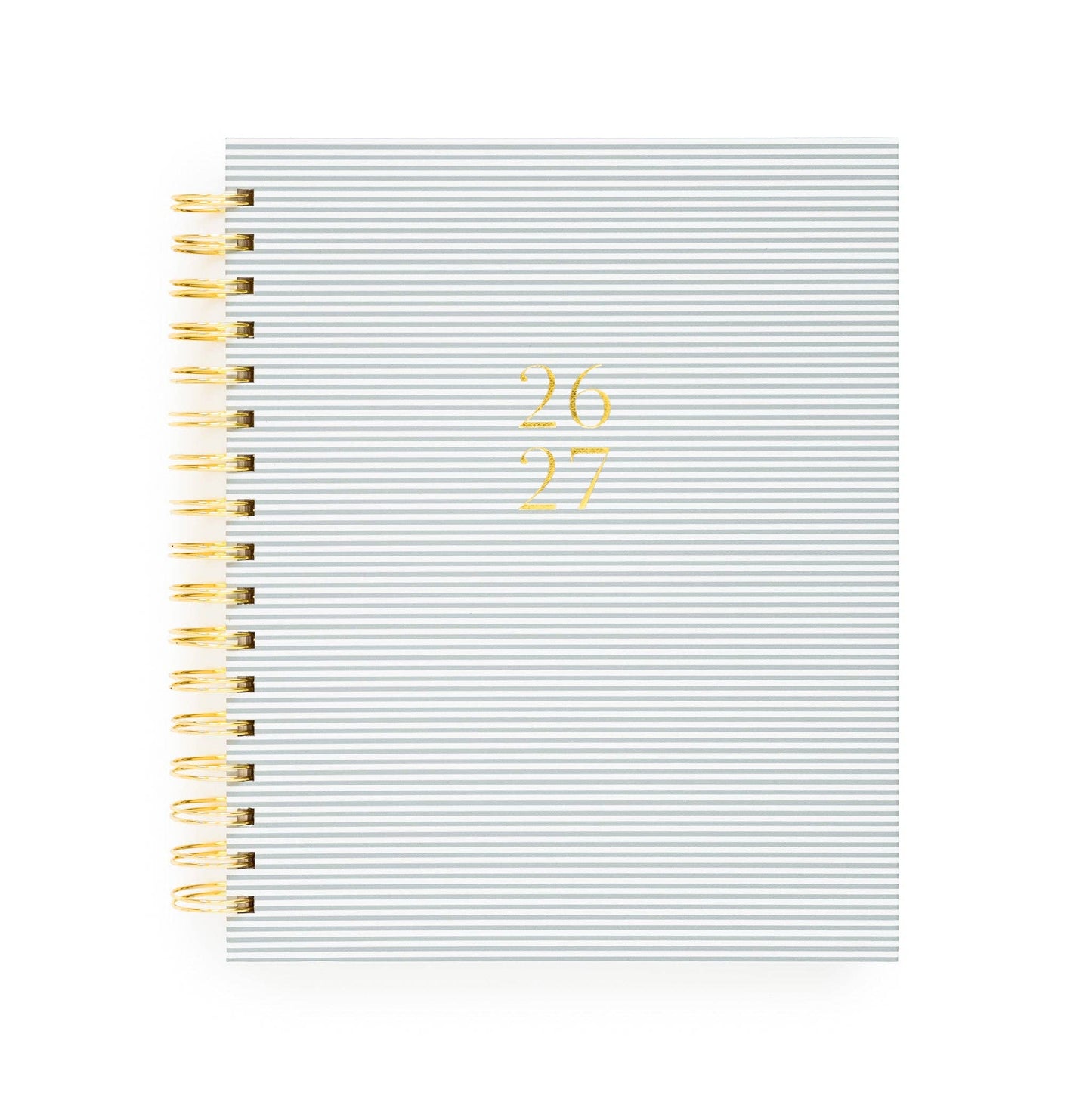 2026-2027 Dusty Blue Pinstripe Academic Spiral Weekly & Monthly Planner