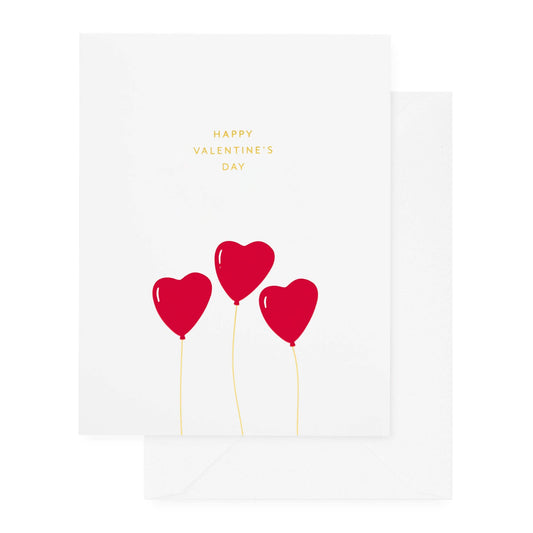 Valentine Balloons | Letterpress Valentine's Day Card