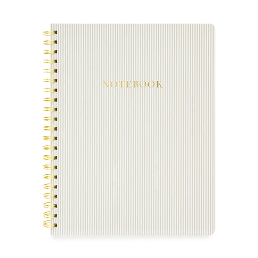 Large Spiral Notebook, Grey Stripe