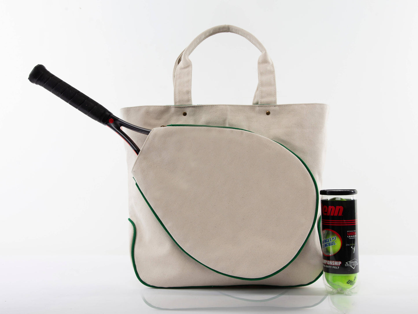 Tennis Tote: Natural & Emerald