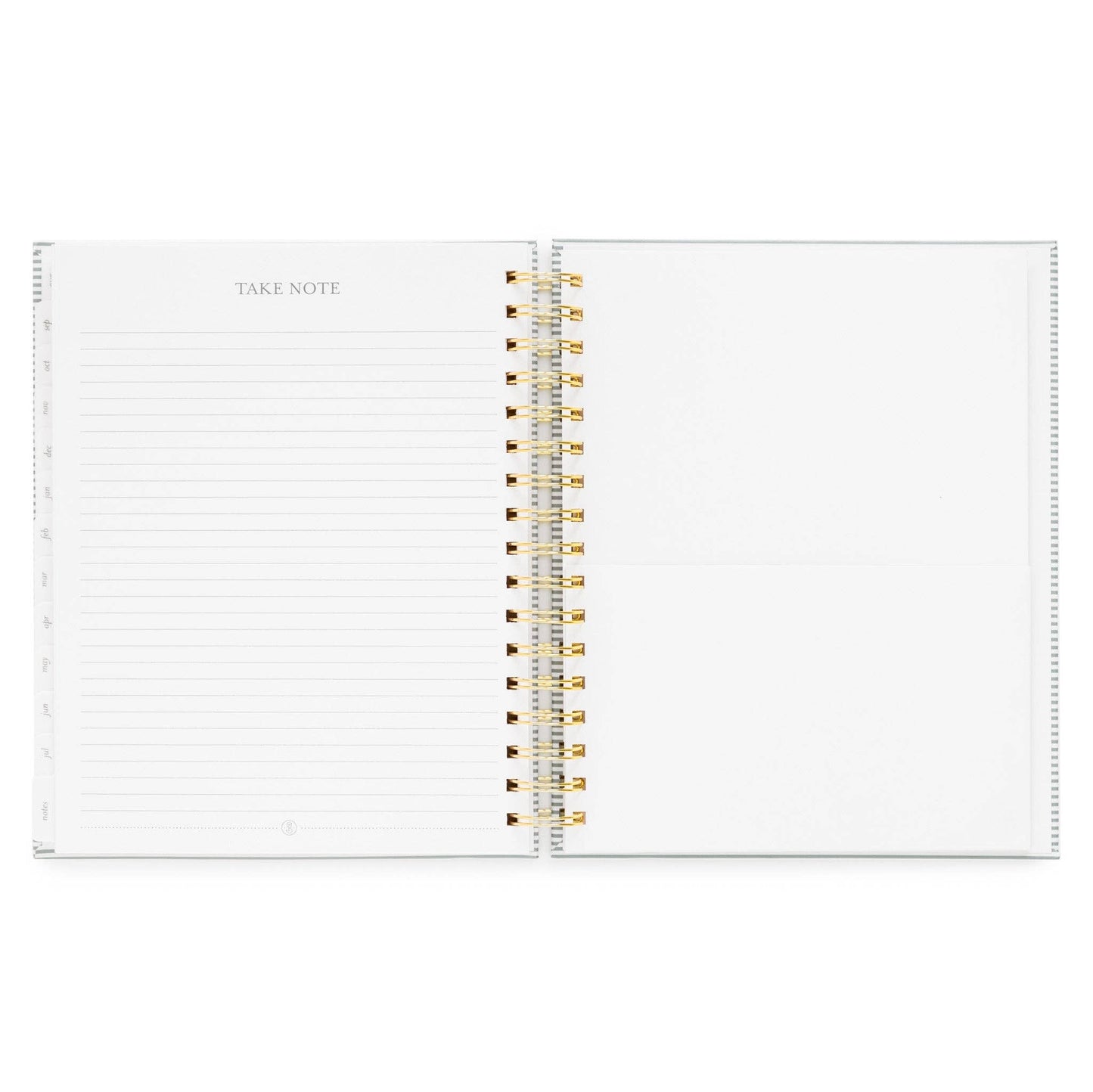 2026-2027 Dusty Blue Pinstripe Academic Spiral Weekly & Monthly Planner