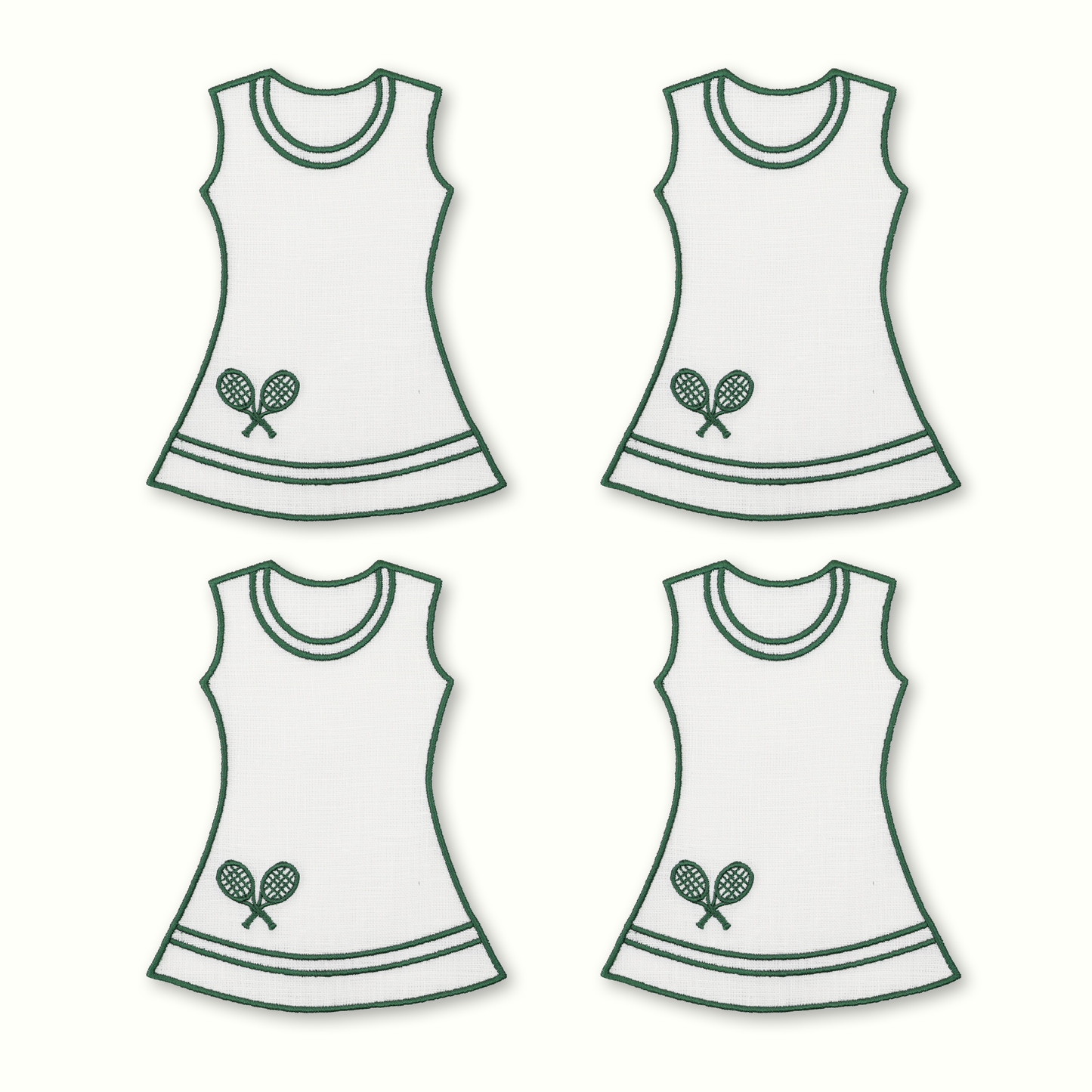 Tennis Dress Cocktail Napkins - Set of 4