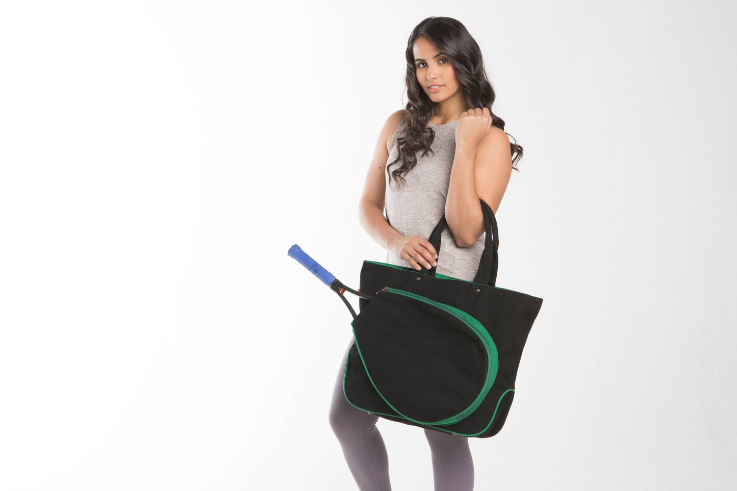Tennis Tote: Natural & Emerald