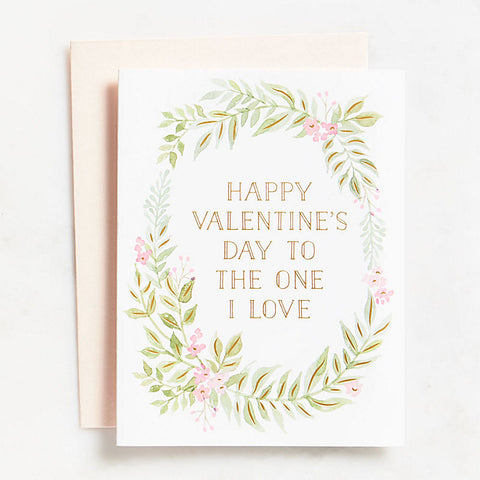 Greenery Valentine Card