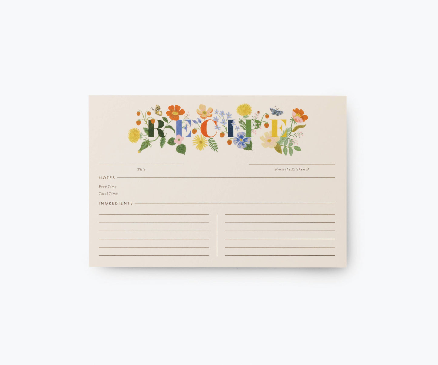 Pack of 12 Mayfair Recipe Card