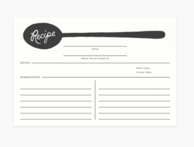 Charcoal Spoon Recipe Cards