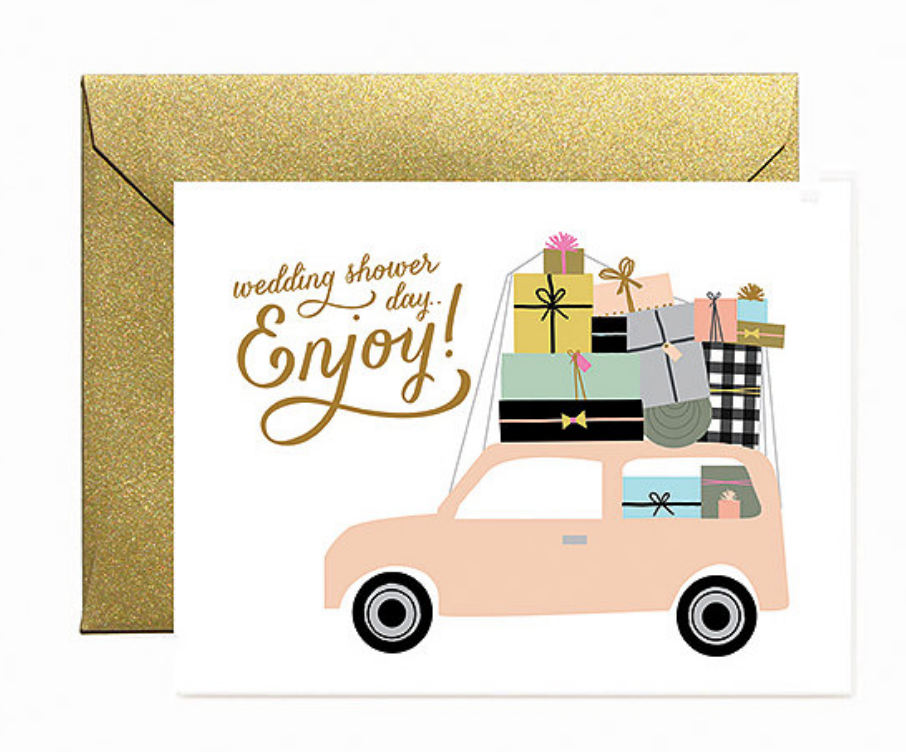 Bridal Shower Car Greeting Card